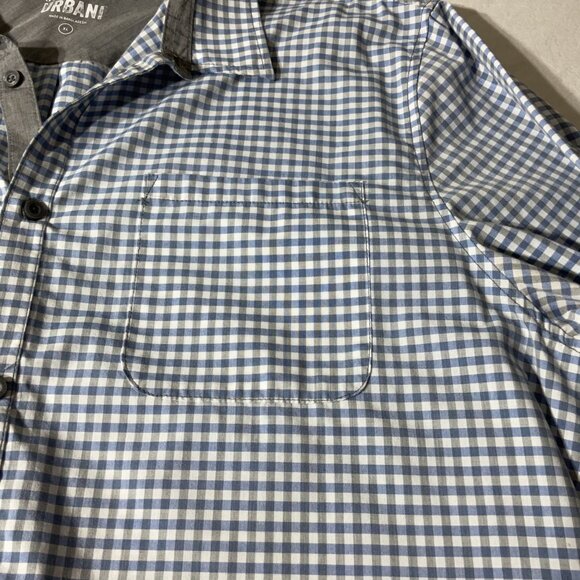 Chef Works Urban Collection Gingham Button-Up Shirt XL Blue/White Checked Long S - Picture 3 of 7